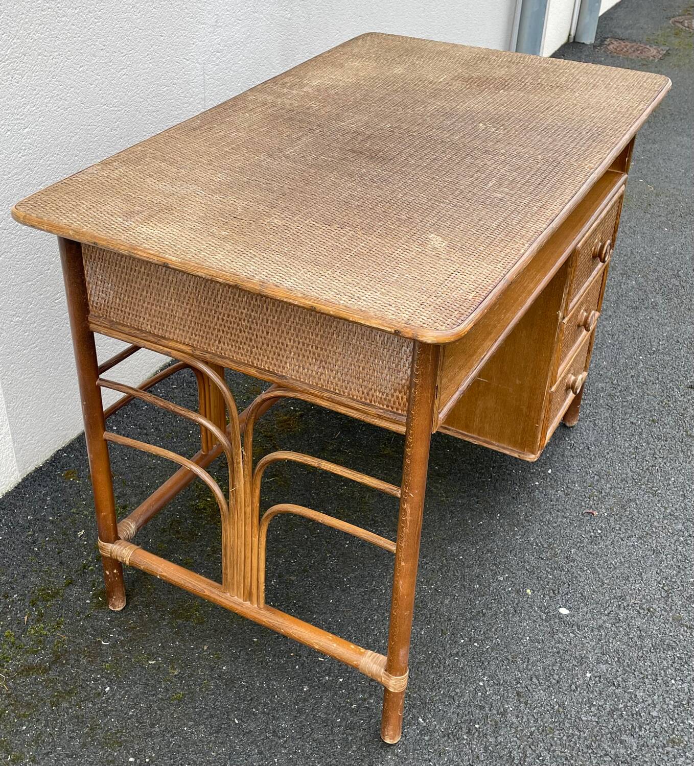 Vintage rattan desk