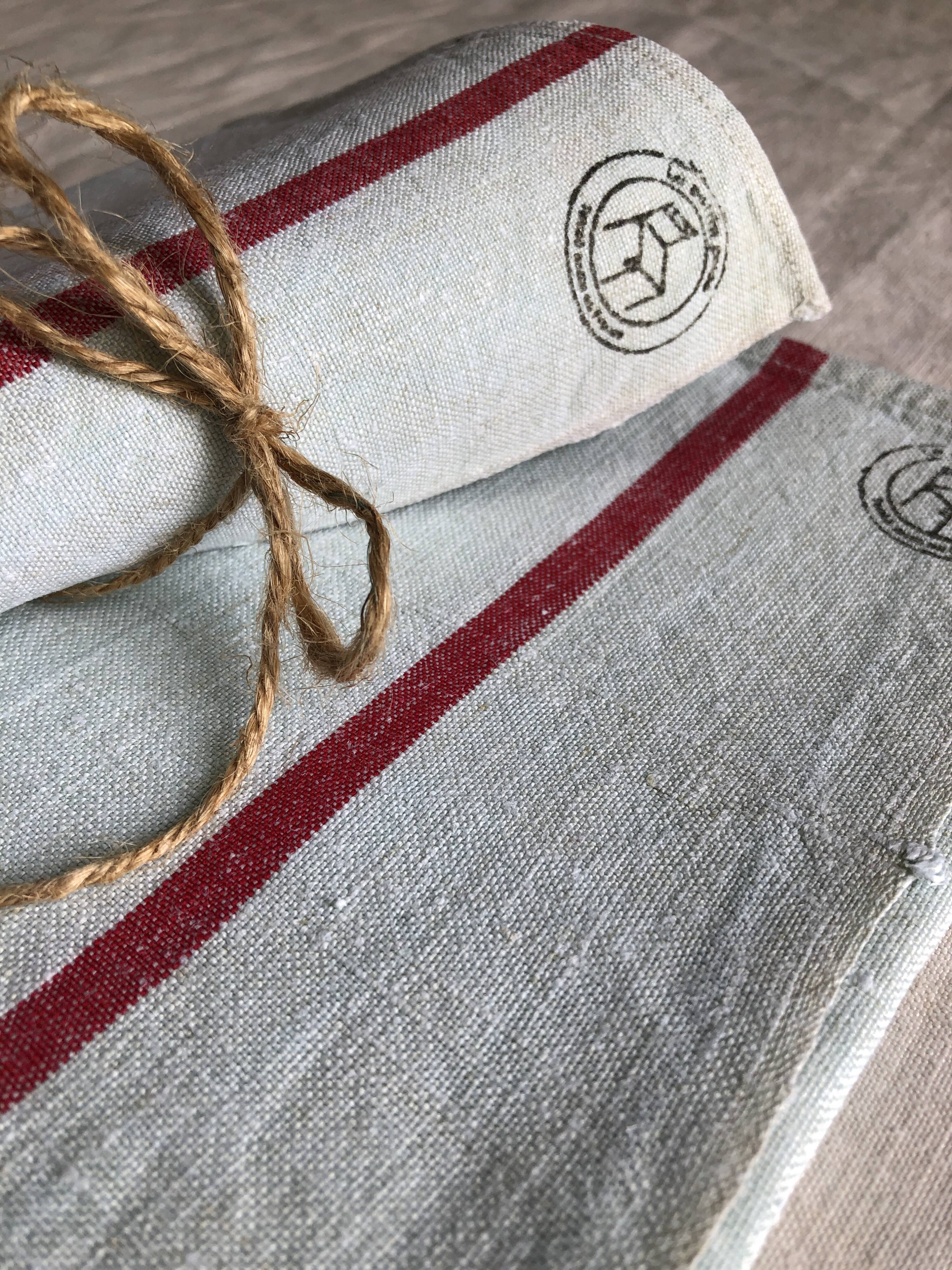 Antique cloth in pure aqua tinted linen