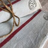 Antique cloth in pure aqua tinted linen