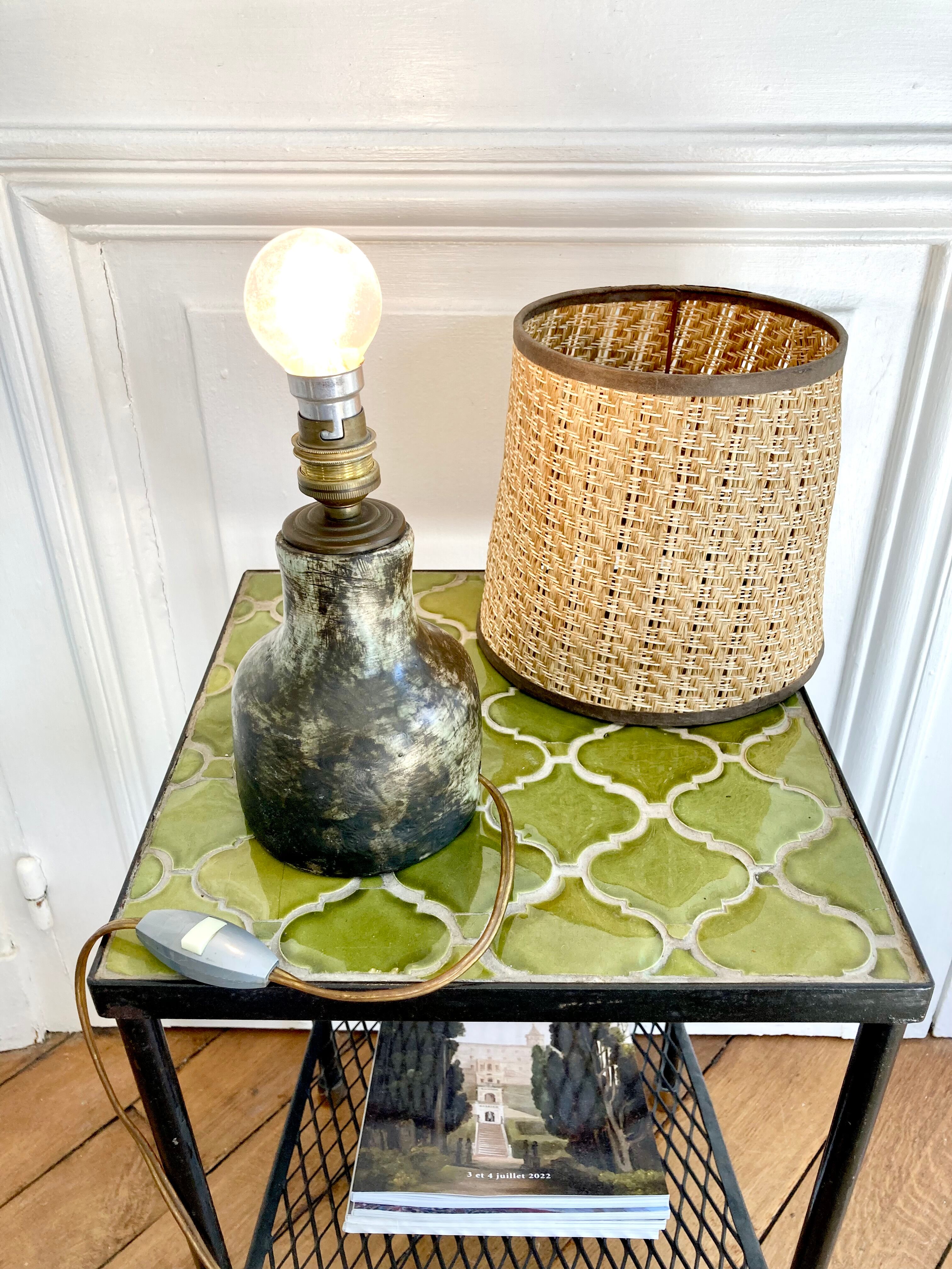 Earth lamp and braided lampshade 70s/70s