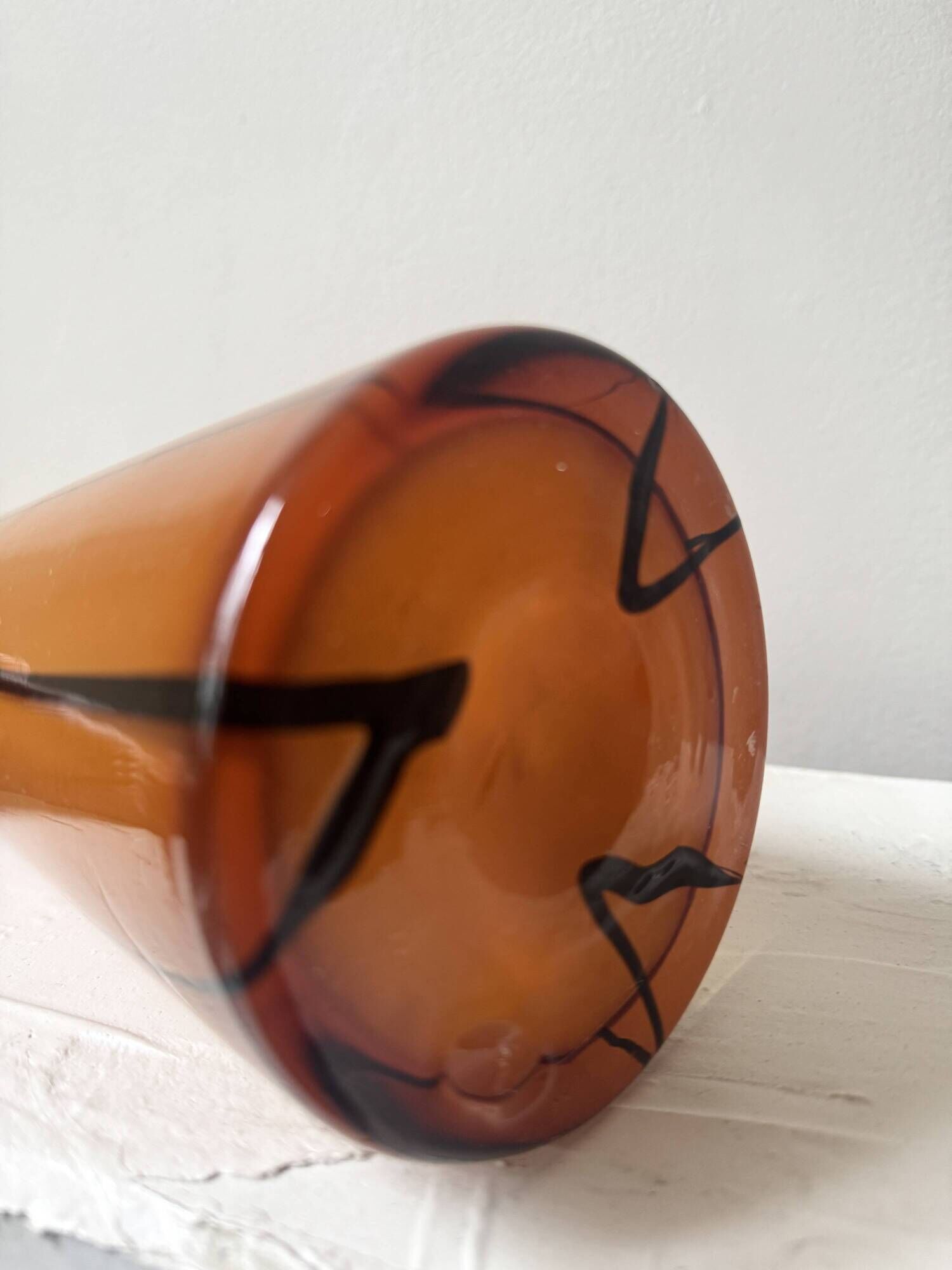 Large solifleur vase made of mouth-blown Murano glass, Italy 1970.