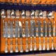 Louis xv style silver metal housewife service 51 pieces + vintage box