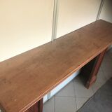 Fireplace art nouveau wood oak mantle façade dressing console
