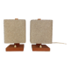 Pair of vintage Scandinavian table lamps in teak and Perspex