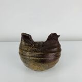 Vintage stoneware hen vase, flower pick