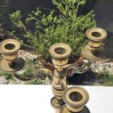 Bronze candlestick 3 branches 4 fires