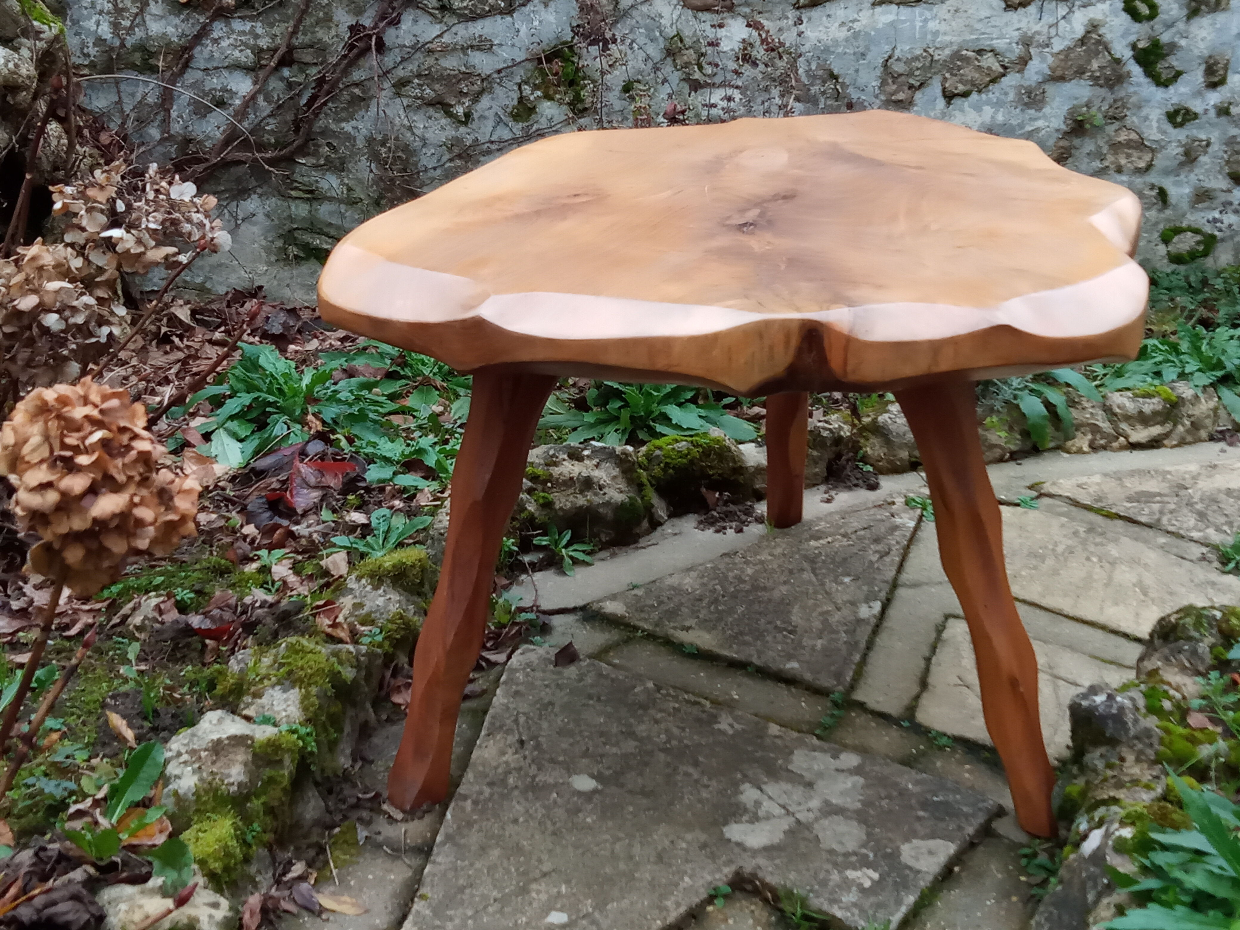 Brutalist olive coffee table 60s