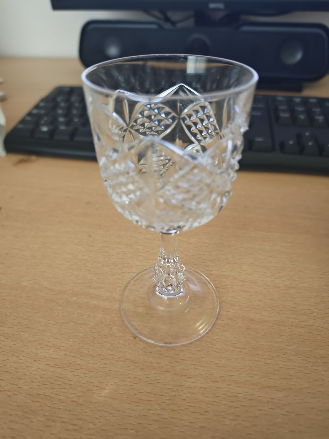 Set of 5 cut glass glasses + vintage crystal bowl