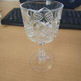 Set of 5 cut glass glasses + vintage crystal bowl