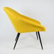 Vintage polish armchair shell, fully renovated, 1960s, fabric, chrome