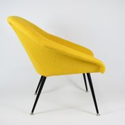Vintage polish armchair shell, fully renovated, 1960s, fabric, chrome