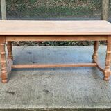 Renovated extendable farmhouse table in solid raw cherry wood 265cm