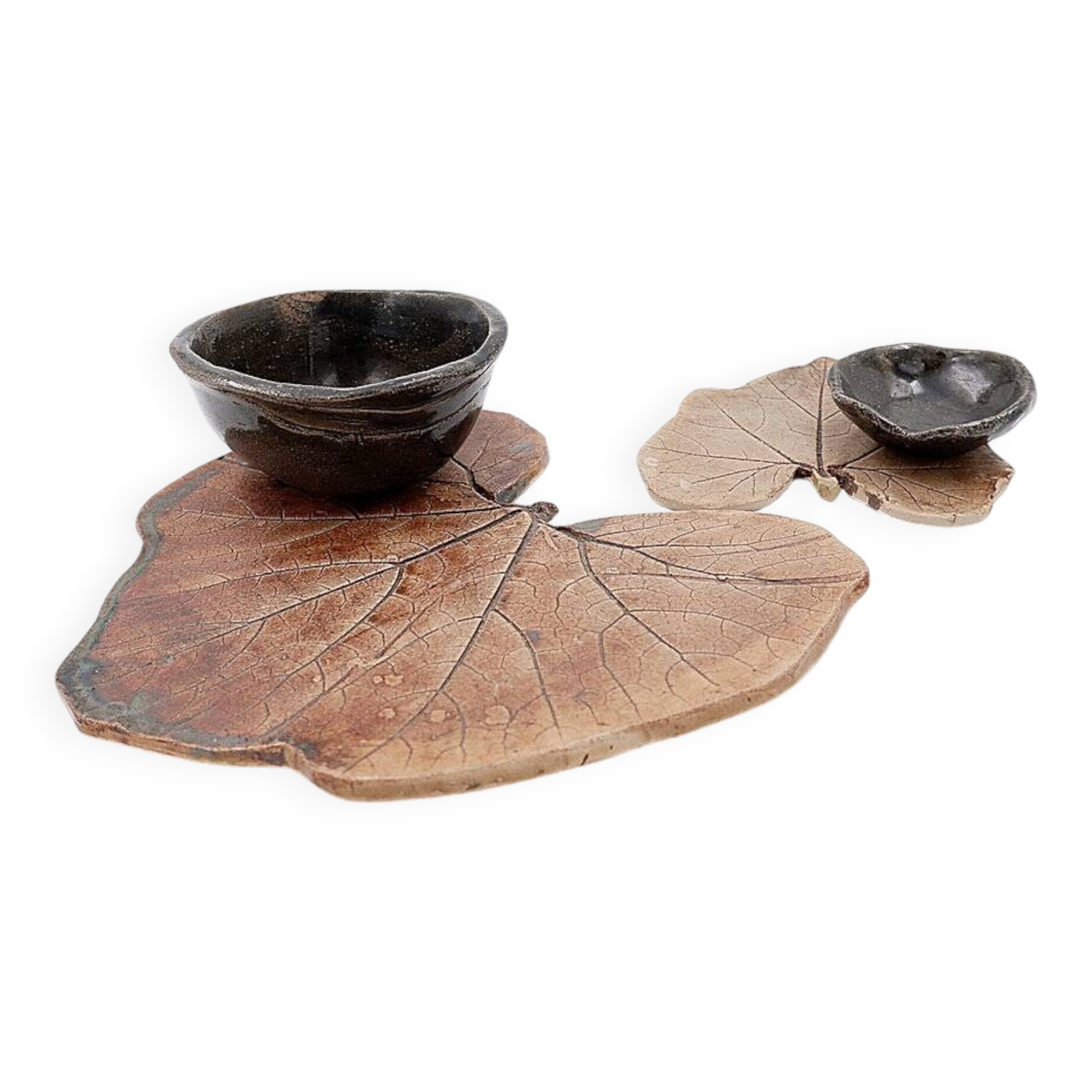 Set of decorative ceramics - "Fond d'Atelier" - N.Lebrun - Belgium 1970s