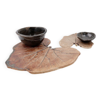 Set of decorative ceramics - "Fond d'Atelier" - N.Lebrun - Belgium 1970s