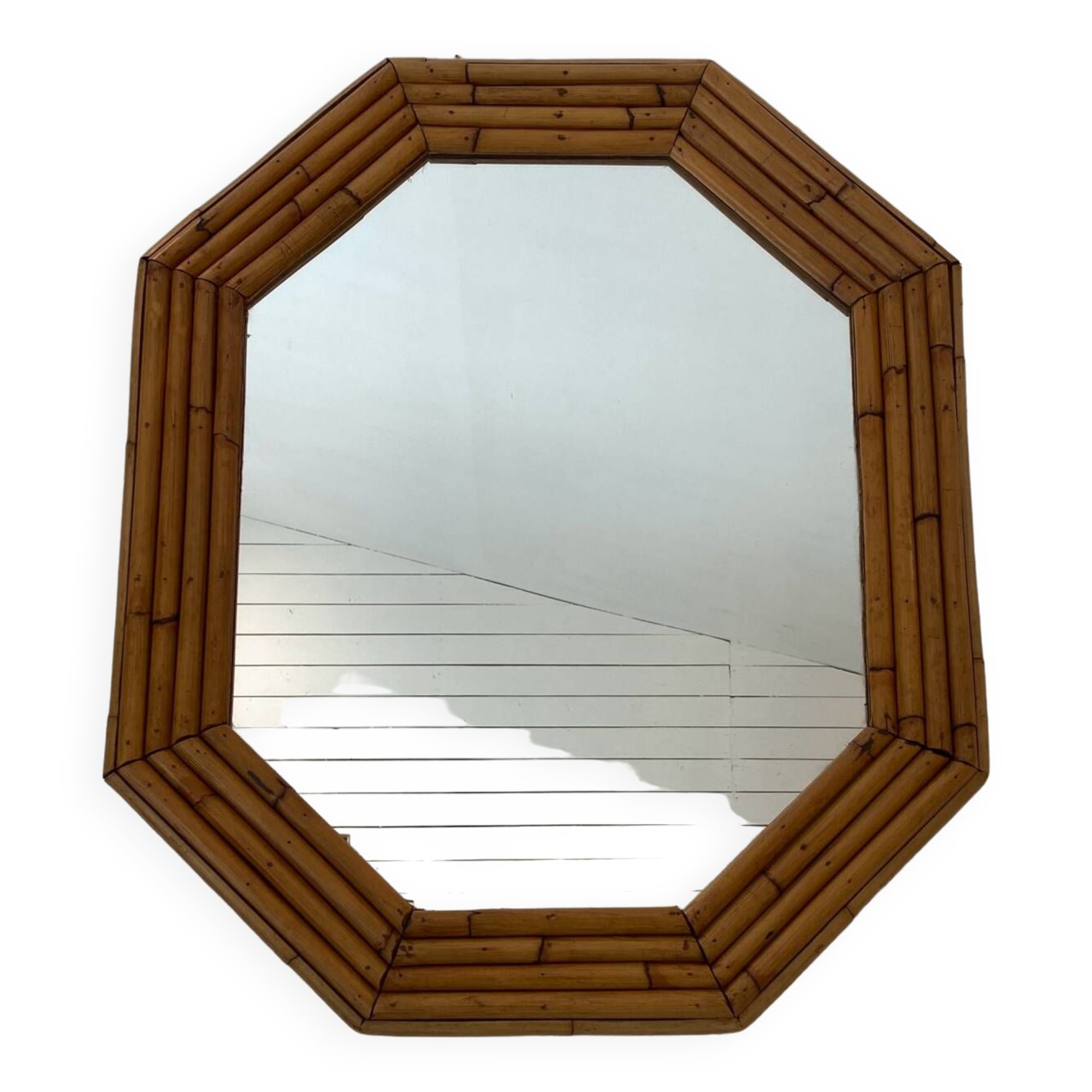 Large bamboo mirror from the 50s