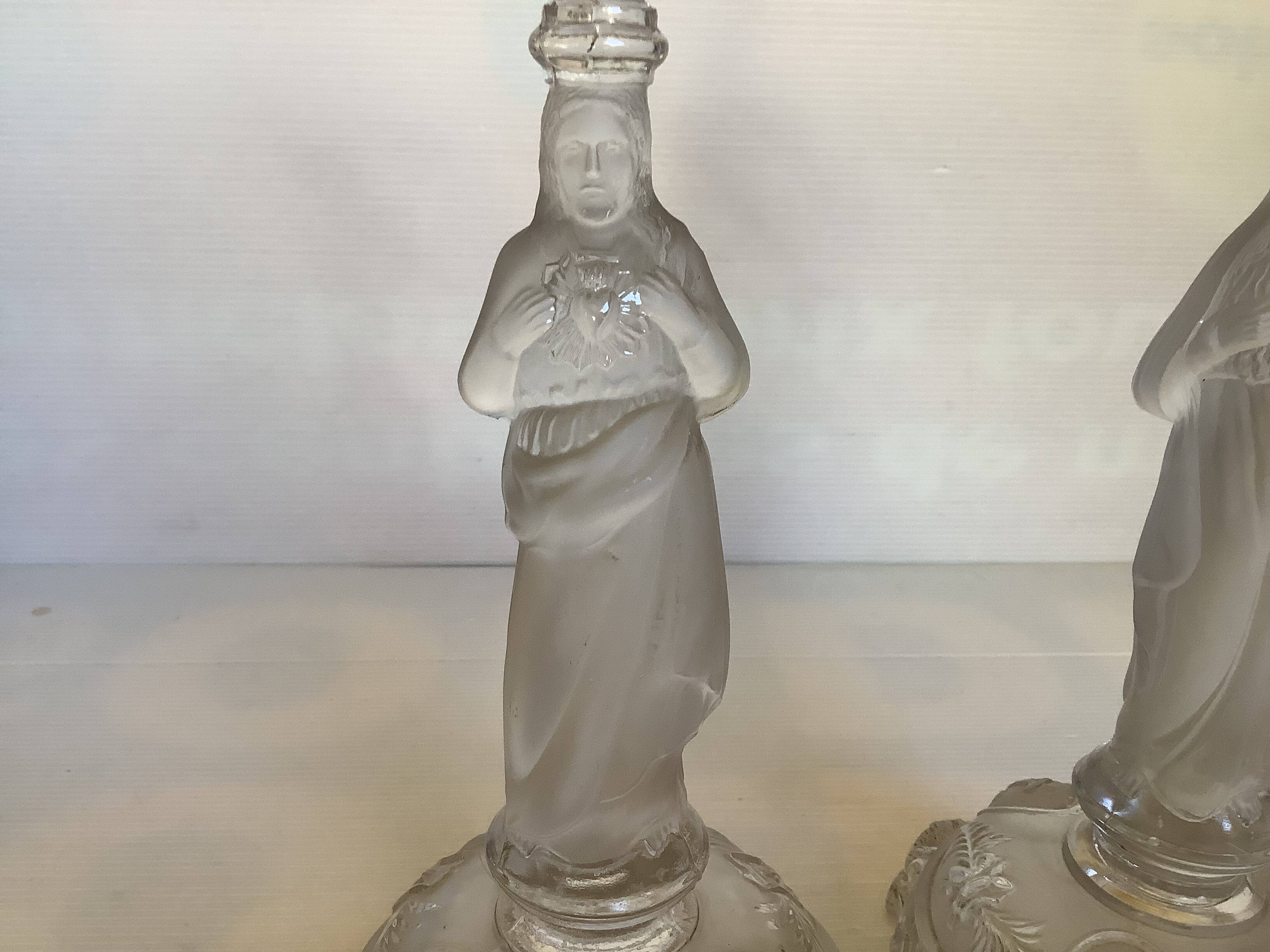 Pair of antique Catholic candlesticks