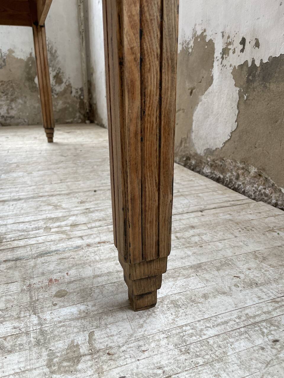 1950s oak butcher's farm table