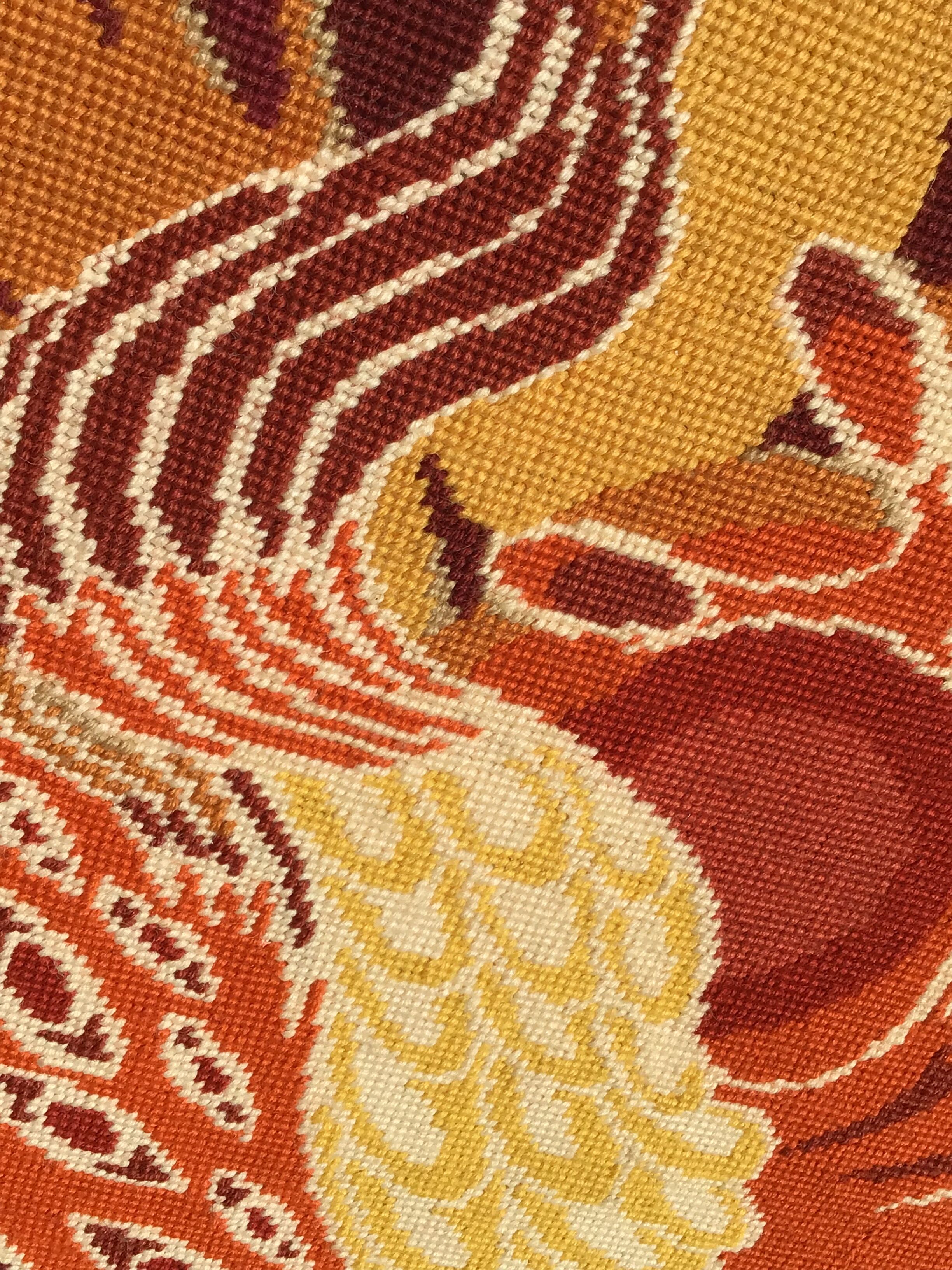 Framed peacock tapestry 75 x 61cm