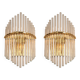 Pairs of magnificent crystal stem wall lights by Christoph Palme, Germany, 1970s.