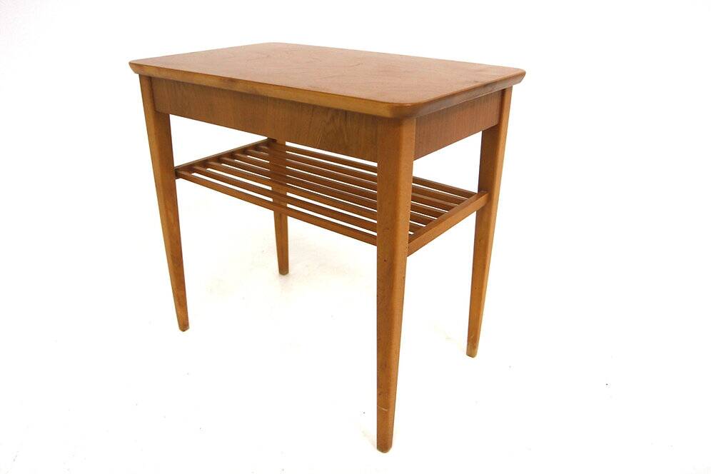 Elm bedside table, Swedish Modern, Sweden, 1940