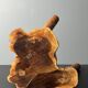 Midcentury brutalist artisanal wood turned handmade tripod stool, ca 1960s