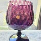 Cup, Empoli Amethyst glass. Italian art, hand-blown, 1950s.