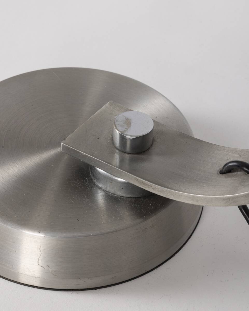 70's ministerial table lamp in chrome metal italian design