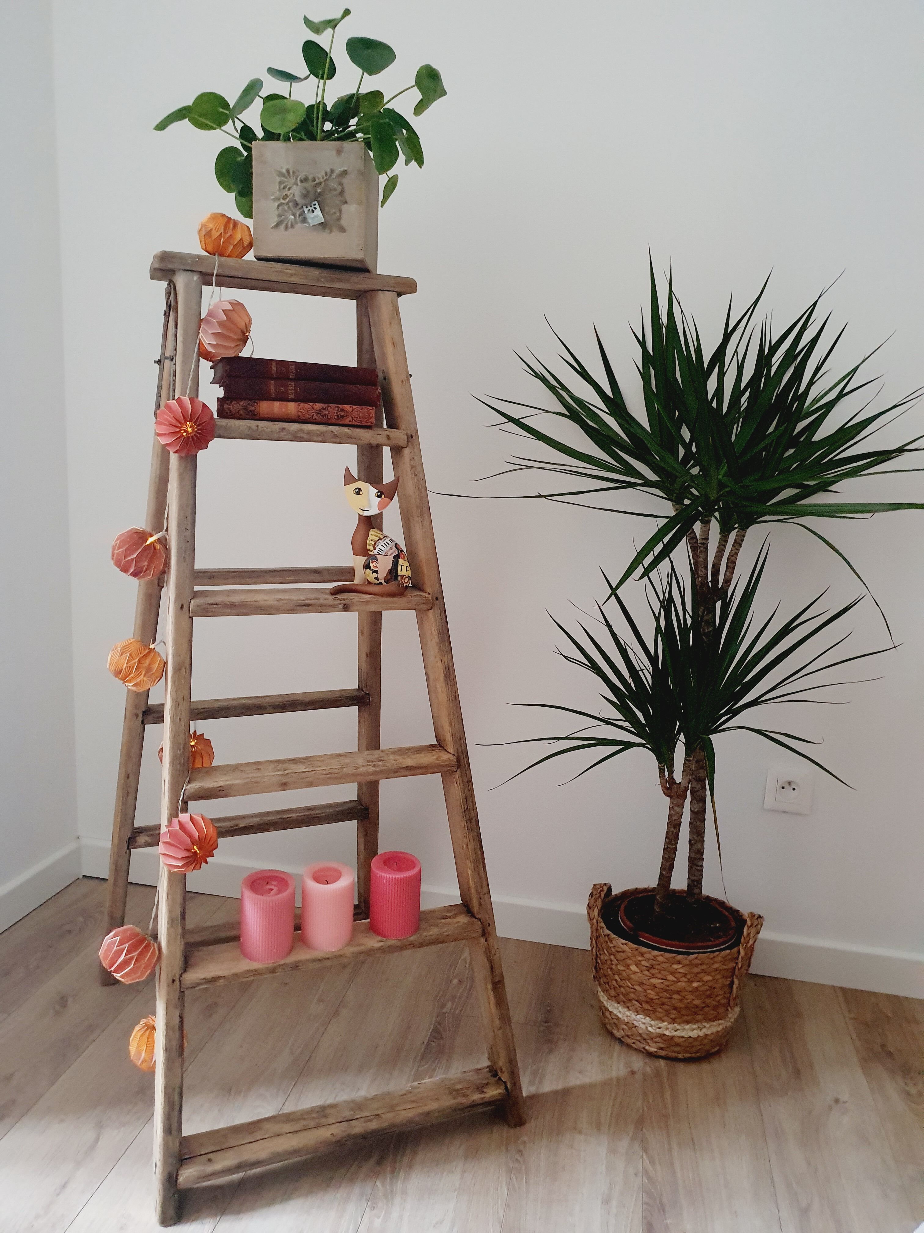 Wooden painter stepladder