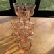 10 vintage rosaline pink glass wine glasses