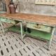 Old workbench kitchen island steel with wood