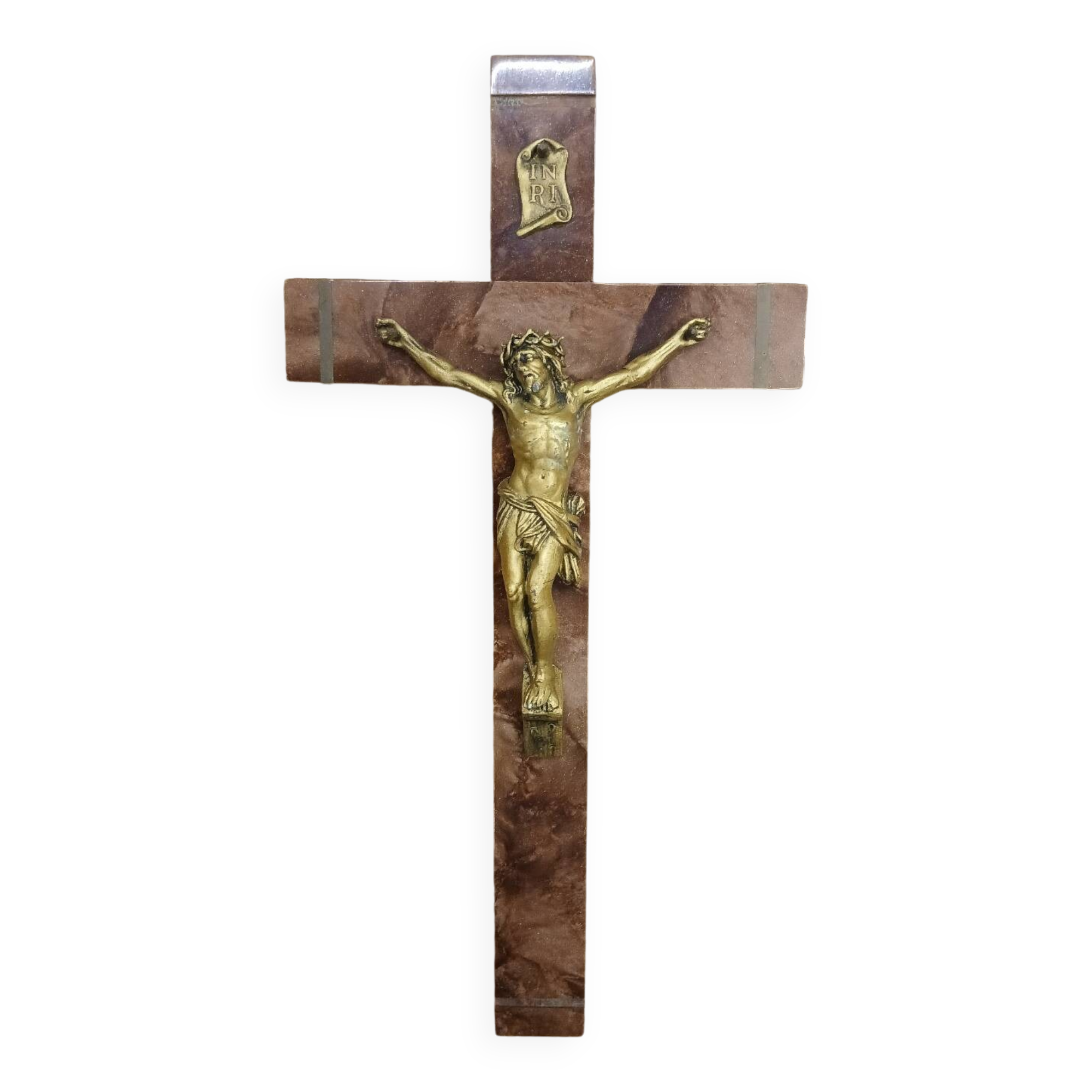 Antique wooden and metal crucifix