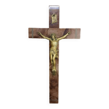 Crucifix ancien bois et métal