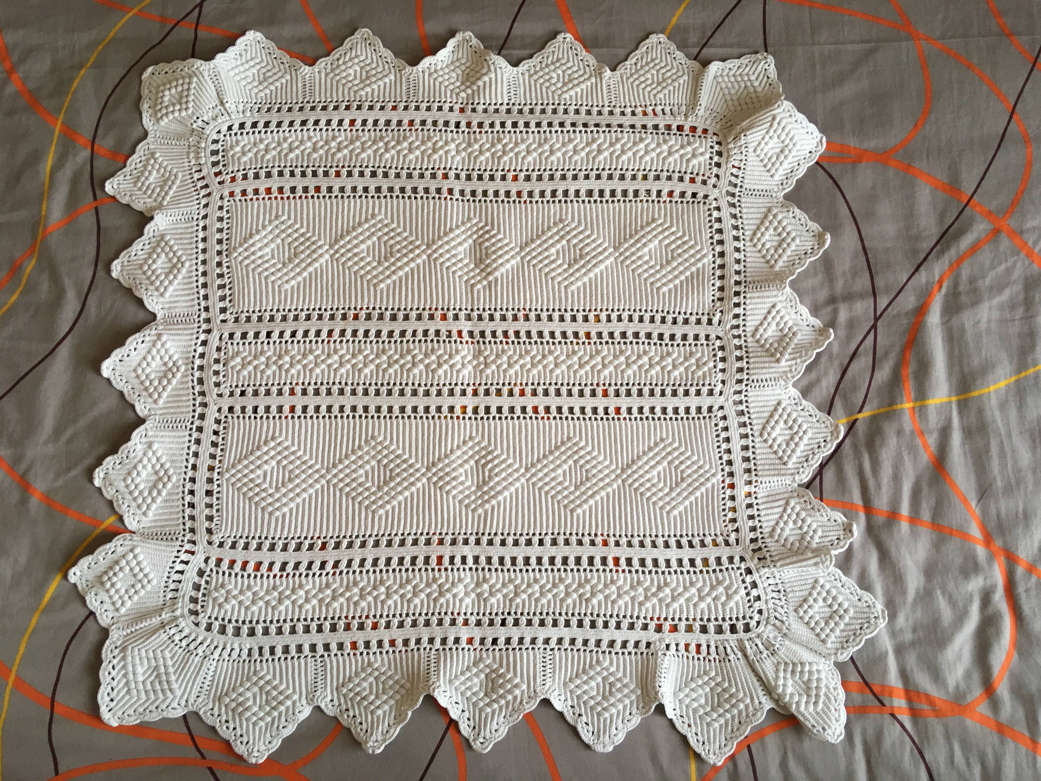 Handmade crochet diamond chair cover square