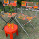 Pair of vintage folding camping chairs - BHV Paris (1970s)