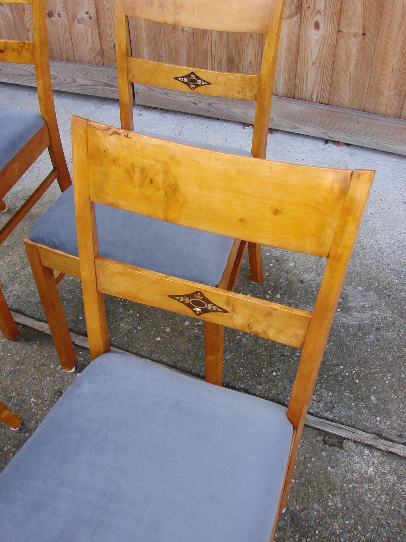 Set of 4 art deco chairs, 1940s
