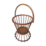 Vintage rattan sewing basket