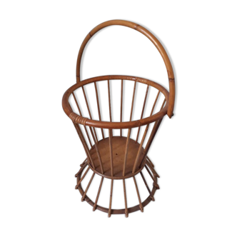 Vintage rattan sewing basket