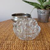Reims glass flower vase with tin support