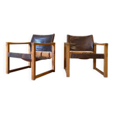 2 leather chairs Diana by Karin Mobring for IKEA, 1970