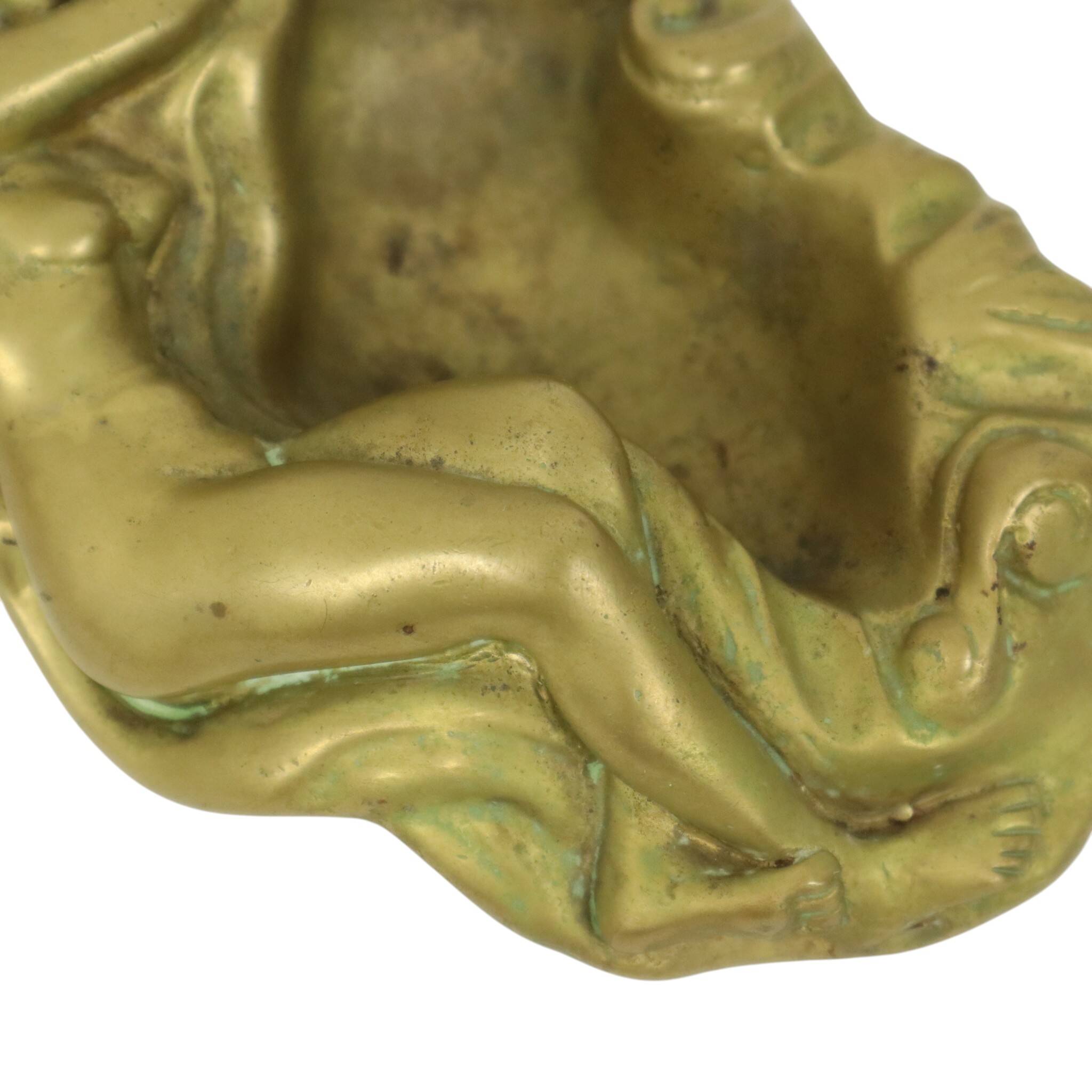 Vintage Brass Ashtray Vide Poche Female Nude