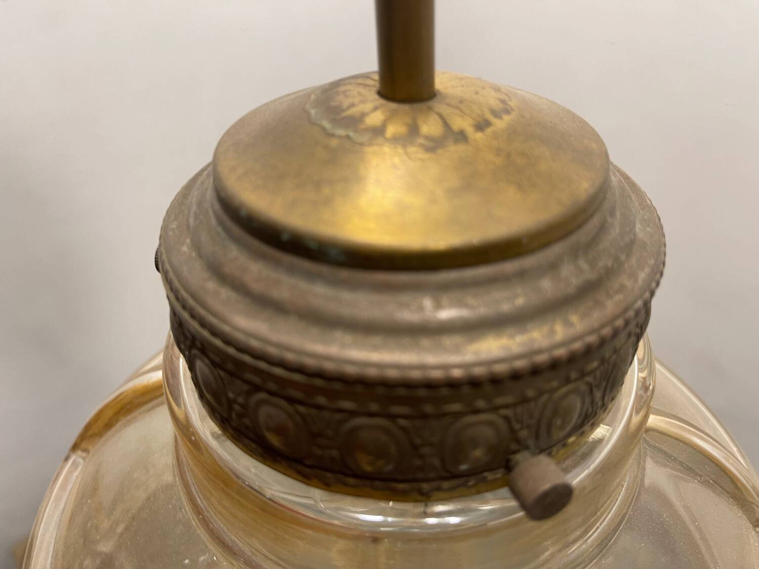 Vintage Bronze Glass Light Pendant 1960’s