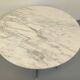 Vintage round dining table in white marble and chrome metal from the 1970s.