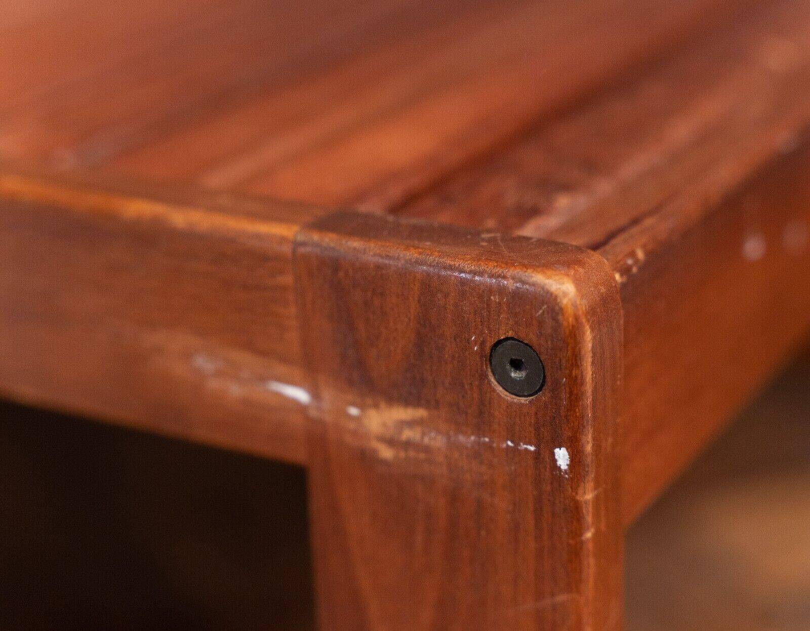 Wooden slatted coffee table 1980 removable top