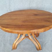 Extending table with vintage bentwood base from the end of the 19th century