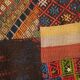 Tapis Kilim fait main contemporain rouge et marron, 165x240 cm