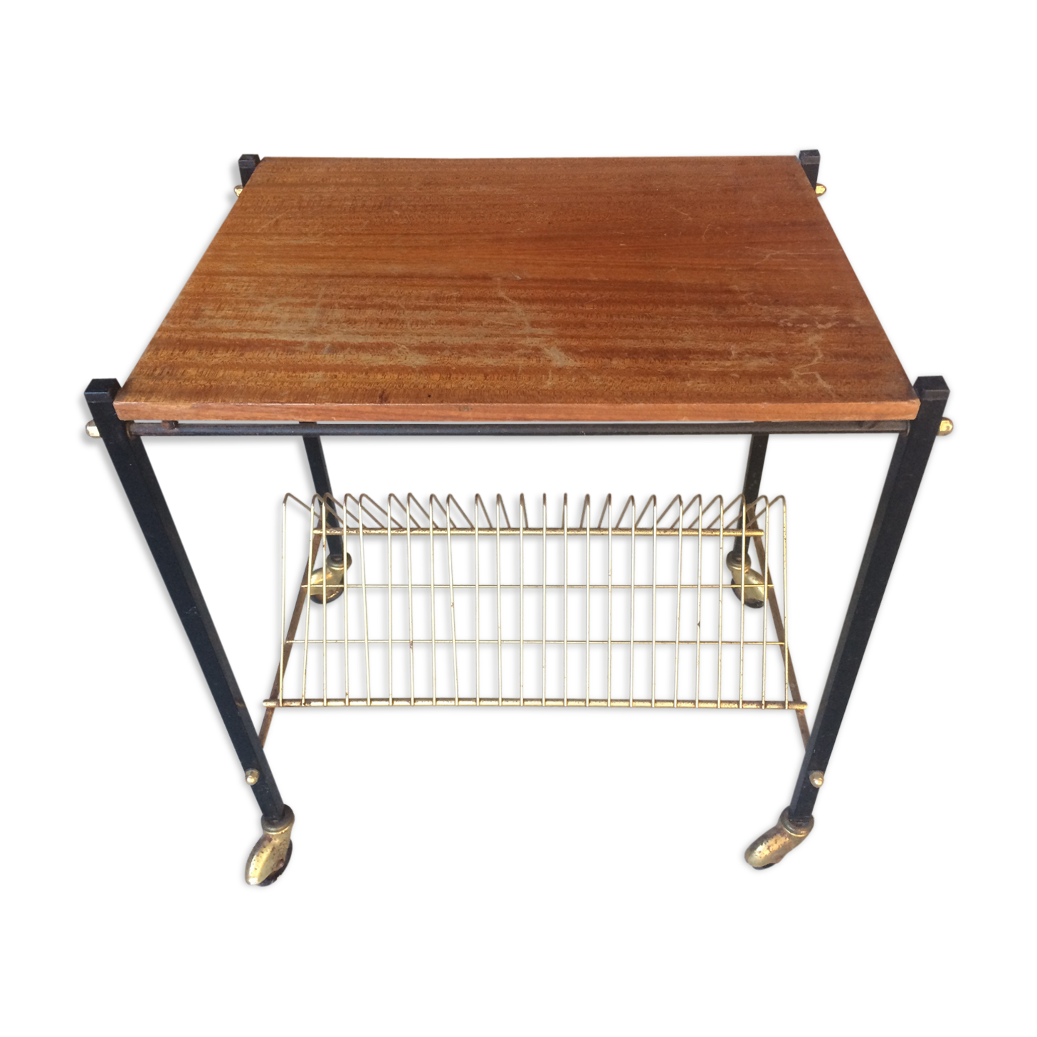 Service in wood and metal, vintage