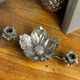 Flower candle holders, lotus ashtray with removable petals, 1960s.