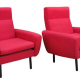 Pair of vintage armchairs with metal legs