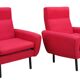 Pair of vintage armchairs with metal legs