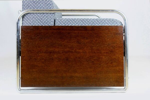 Canapé en acier tubulaire Bauhaus restauré par Robert Slezak, années 1930